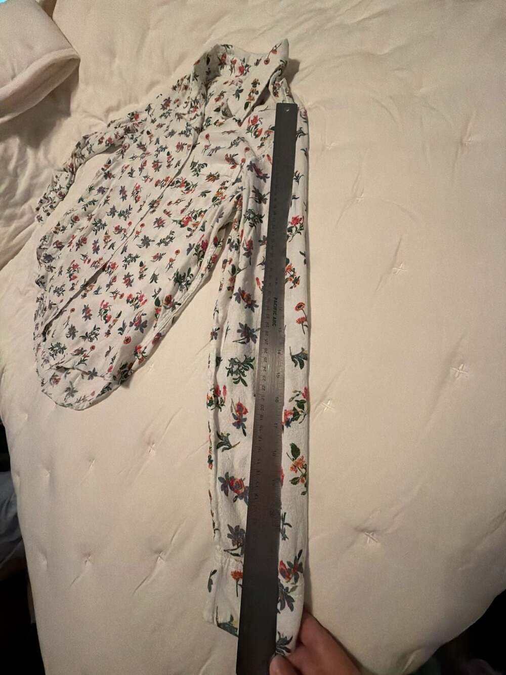 Lucky Brand Women's White Floral Print Long Sleeve Button-Down Shirt - Picture 13 of 14
